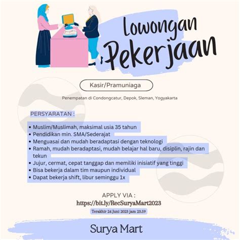 Lowongan Kerja Kasir Pramuniaga Di Surya Mart Condongcatur Lokerjogja Id