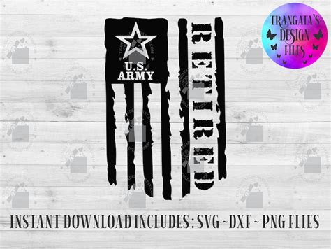 U.S Army Retired Flag Instant Download U.S Army SVG U.S Army | Etsy