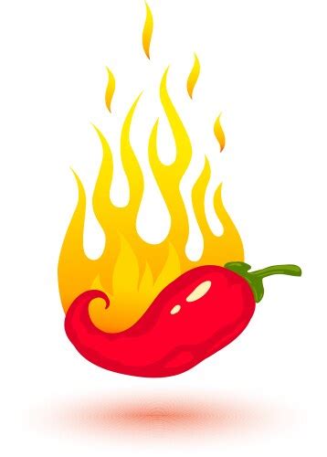 Hot Chilli Pepper In Energy Fire Royalty Free Vector Image