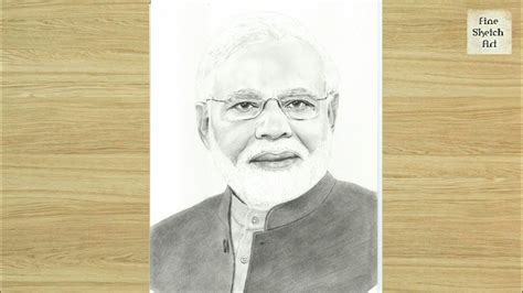 Narendra Modi Ji Portrait Drawing Fine Sketch Art Youtube