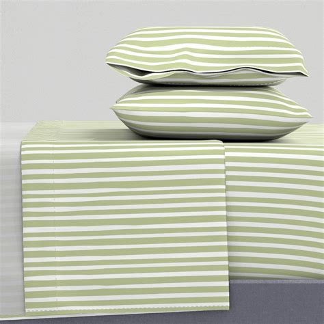 Sage Green Sheets Sage Stripe by Wildbasile Neutral Green Cottagecore ...