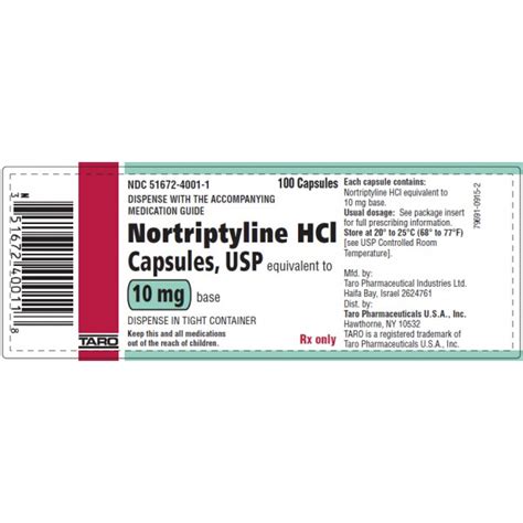 NORTRIPTYLINE 10MG RX Products