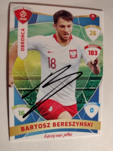 Karta panini autograf Polska Bartosz Bereszyński PZPN 15310735707