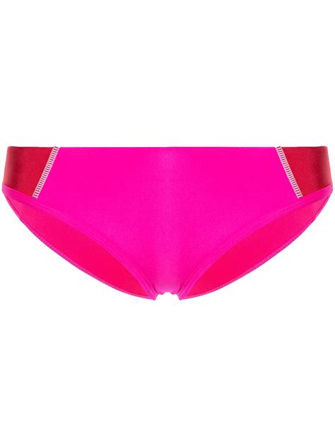 Duskii Ella Two Tone Bikini Bottom Red FARFETCH