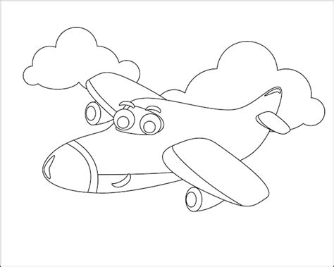 Gracioso lindo avión está volando en el cielo dibujo aislado vector