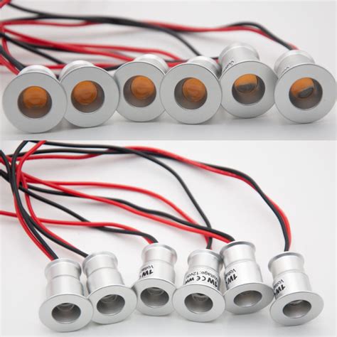 ERANPO 5 10Pcs Silver Spot Light 1W Mini LED Spotlight DC AC 12V