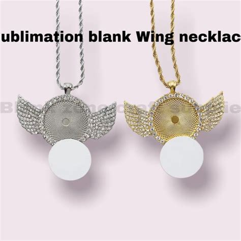 Sublimation Blank Wing Necklace Etsy