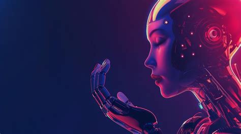 Premium Photo Robot Woman Holding Robotic Arm In Her Palm As Part Of