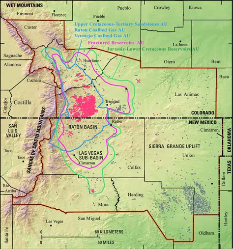 Raton Basin-Sierra Grande Uplift Province (orange line) of northeastern ...