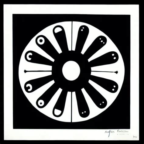 Crying Sun Symbol By Karl Gerstner Monochrome Stable Diffusion