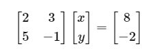 Representing Systems Of Linear Equations Using Matrices