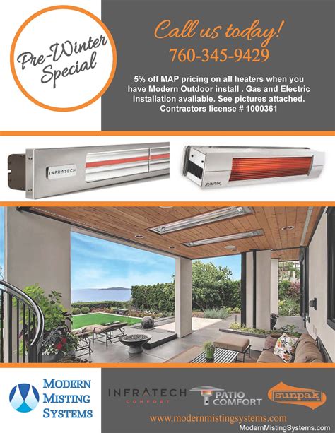 Gas and Electric Patio Heater Installation | Modern Misting Systems