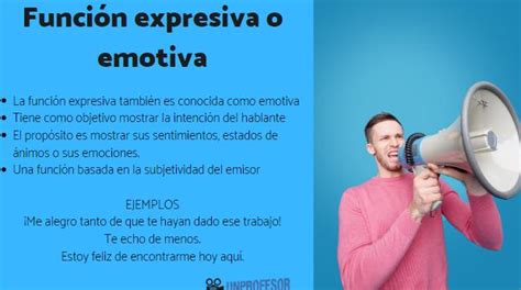 Función EXPRESIVA o emotiva RESUMEN con EJEMPLOS