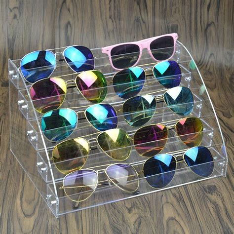 Custom Desktop Plexiglass Sunglasses Holder Clear Acrylic Display Stand