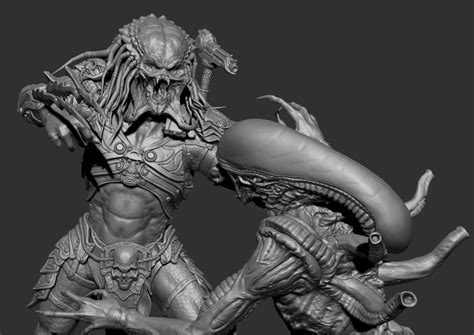 Archivo 3d Estatua De Alien Vs Predator・modelo Para Descargar Y