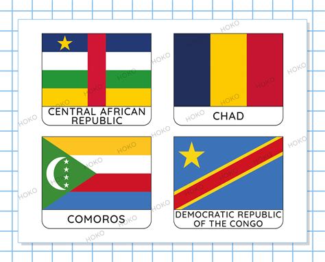 54 African Flags Flashcards Montessori Africa Countries Flags Etsy