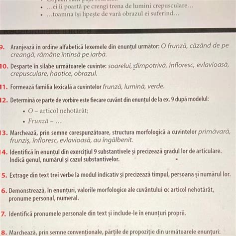 12 Determină ce parte de vorbire este fiecare cuvânt din enuntul de la