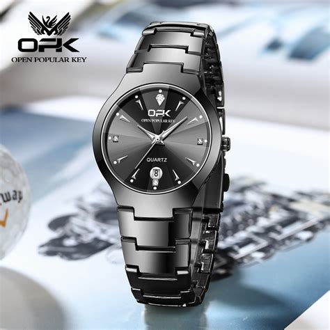 Opk Watch For Men Waterproof Original Calendar Luminous Stainless Steel