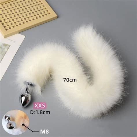 Plug anal en métal lisse au toucher pour hommes et femmes jouets sexuels anaux queue blanche