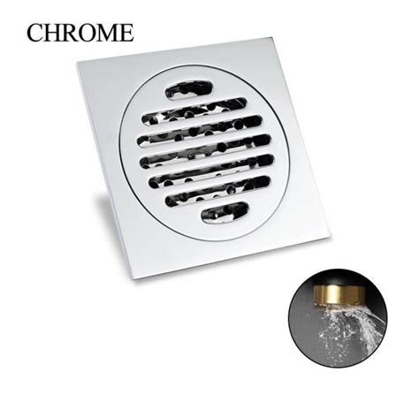 Tuyau drain raccord Grille de douche carrée en laiton Ins noir 10cm