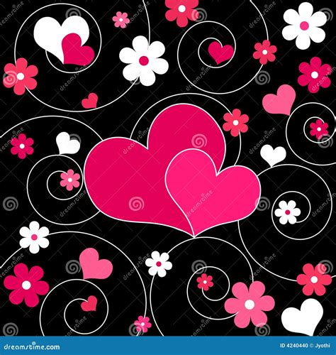 Corazones Y Flores Ilustraci N Del Vector Ilustraci N De Corazones