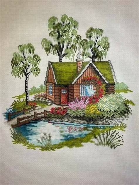 Pin by Lakatos Irén on Keresztszemes Cross stitch landscape Cross