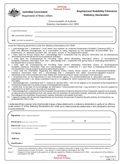 2019 2025 Form Au Employment Suitability Clearance Statutory