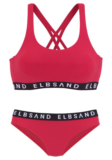 Bustier Bikini Mit Kontrastfarbenen Schriftz Gen Elbsand