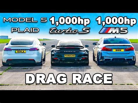 Tesla Model S Plaid vs Porsche 911 Turbo S vs Tuned BMW M5: Electrifying Drag Race Showdown ...