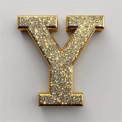 Premium Photo Gold Letter Y On White Background