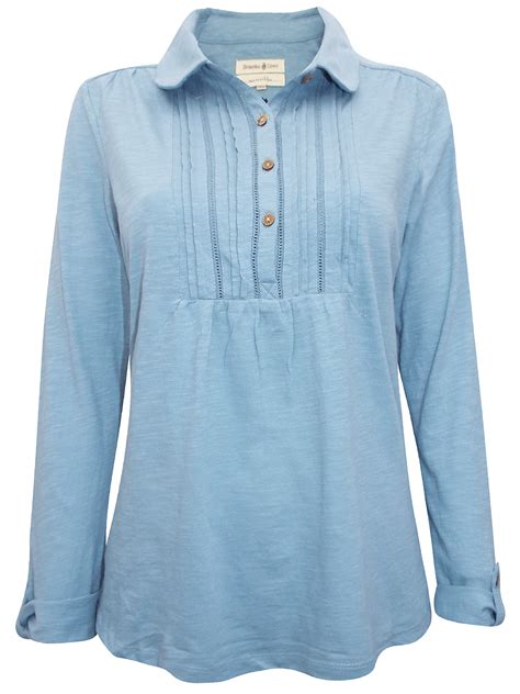 Beacan Cove Cotton Knit Tops Tunics Dresses Beacan Cove Blue Pure