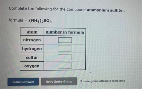 Solved Complete The Following For The Compound Aluminum