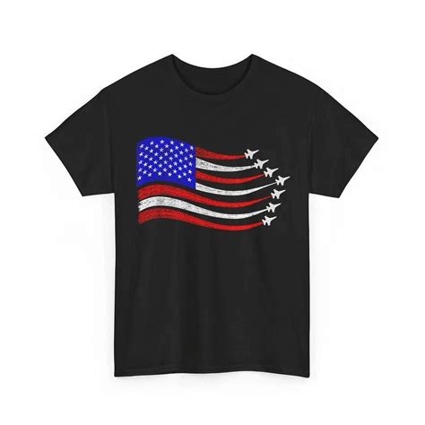 Hot Trending American Flag Fighter Jets Fourth Of July Patriotic T Shirt S 5Xl Birthday Gifts