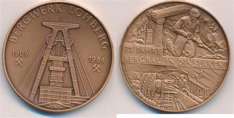 Deutschland Medaille Bergwerk Lohberg 1909 1984 75 Jahre Bergbau In