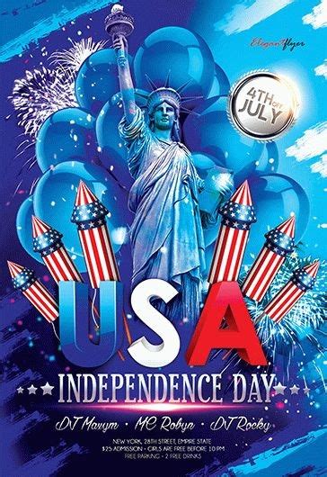 Blue Creative Independence Day Free Flyer Template Psd By Elegantflyer