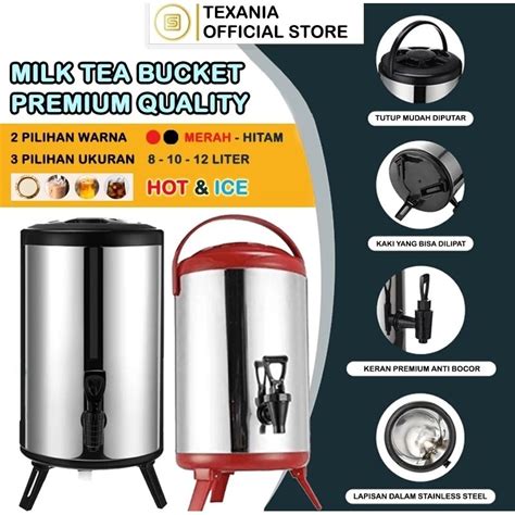 Jual Texania Termos Air Milk Tea Bucket Water Dispenser Minuman