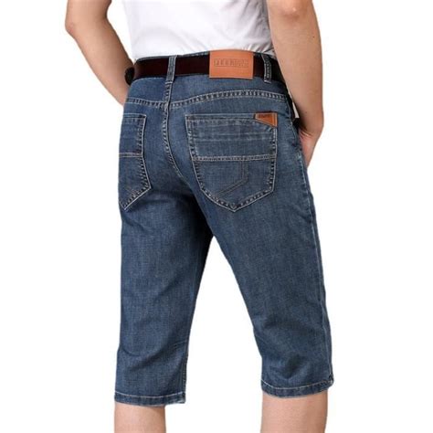 Pantacourt En Jeans Homme Grande Taille Coupe Mode Droite Casual