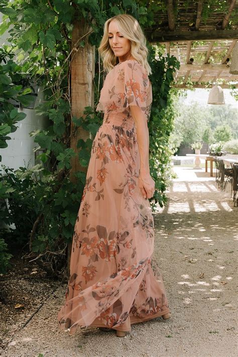 Cassandra Tulle Maxi Dress Copper Floral In 2024 Floral Bridesmaid