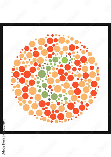 Vector graphic of Ishihara color test or Color blind test design. The ...