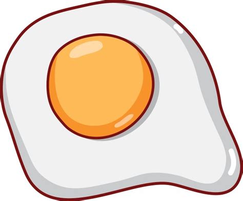 One Fried Egg Symbol Healthy Food Royalty Free Vector Image