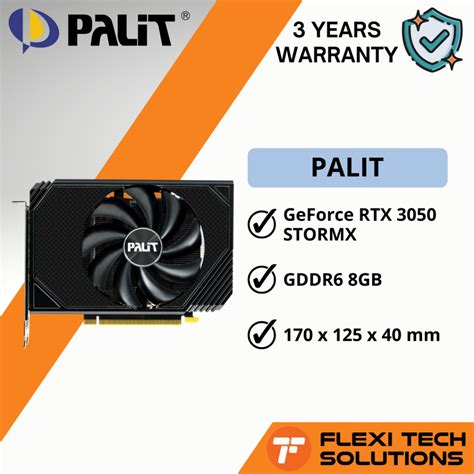 PALIT GeForce RTX 3050 STORMX 8GB GDDR6 GPU Graphics Card – Flexi Tech