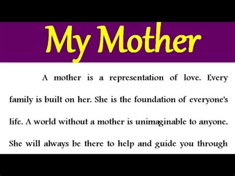 Mother S Day Essay In English 2024 Essay On My Mother In English My