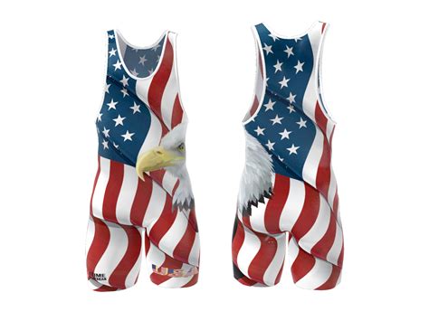 USA White Wrestling Singlet | 4time