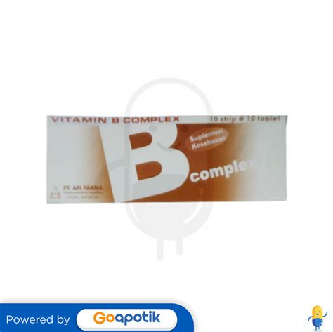 VITAMIN B COMPLEX AFIFARMA BOX 100 TABLET Kegunaan Efek Samping