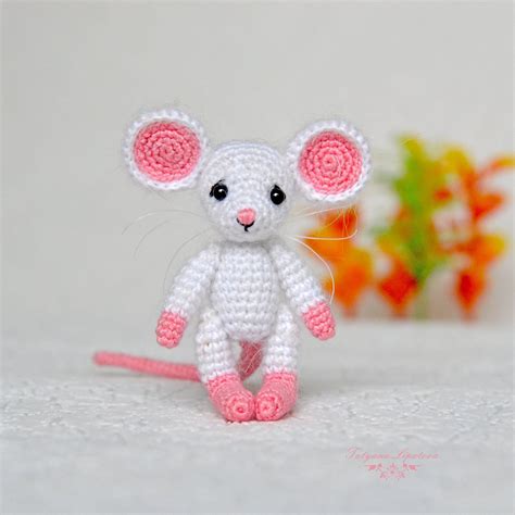 Tiny White Mouse Stuffed Toy Crochet Mouse Crochet Toy Etsy Crochet