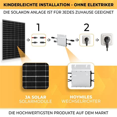 Balkonkraftwerk 820 Watt 600 Watt Solaranlage JA Solar Hoymiles HM