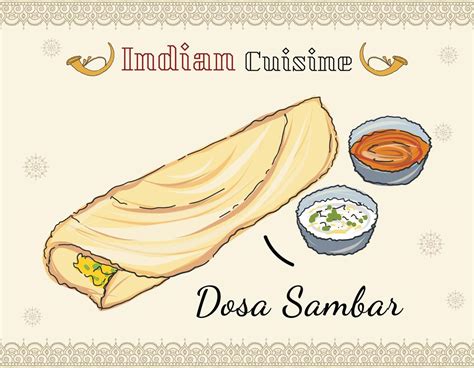 Paper Masala Dosa South Indian Traditional Meal Served With Sambhar