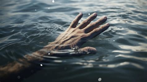 Premium Ai Image Help Hand For Drowning Man Life Saving In Sea Or Ocean