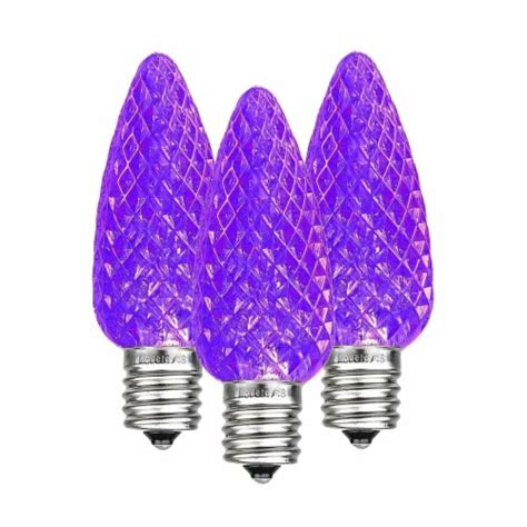 25 Pack C9 LED Outdoor Christmas Replacement Bulbs Purple C9 E17 Base