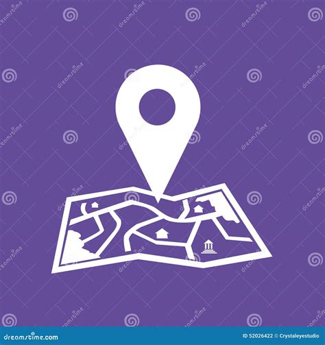 Minimalist Folded Map With Location Icon Vector Stock Vector